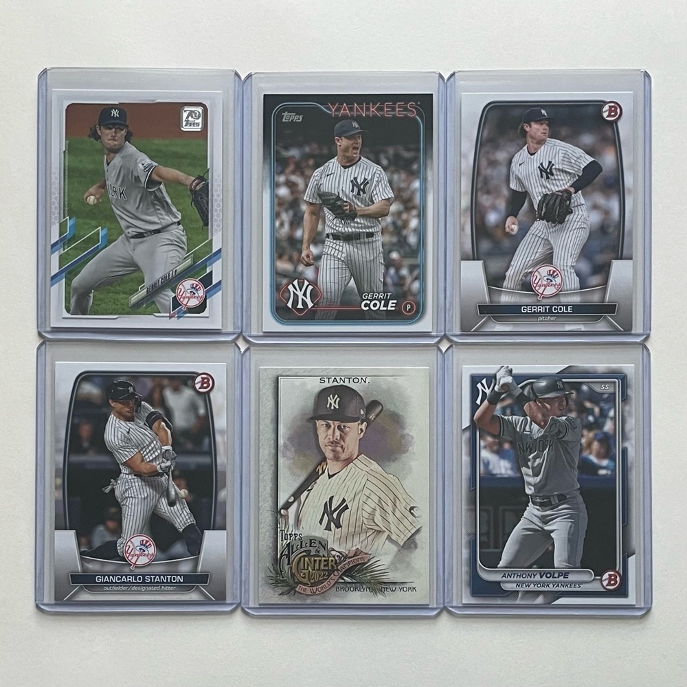 Lot of 6 New York Yankees Topps MLB Baseball Cards